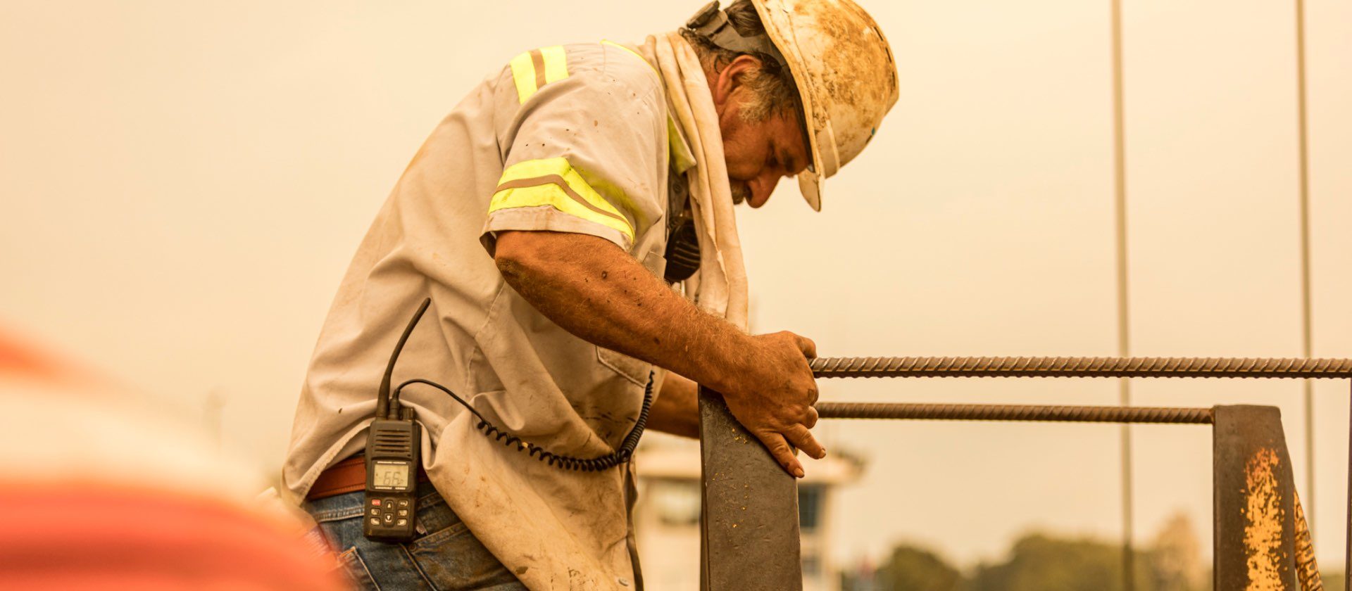 Photograph of a dock worker