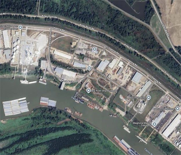 Map to Vicksburg, MS